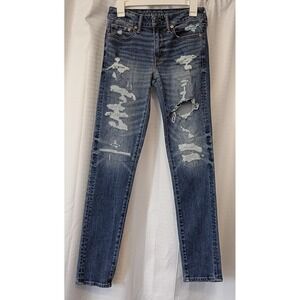 American Eagle Outfitters Air‎ Flex Distressed Skinny Stretch Jeans Women 28x32